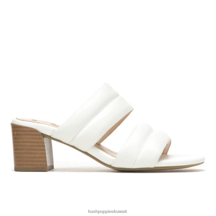 كو Hush Puppies نحيف صندل منزلق ليلى جلد لؤلؤي أبيض كعوب HZ8X430