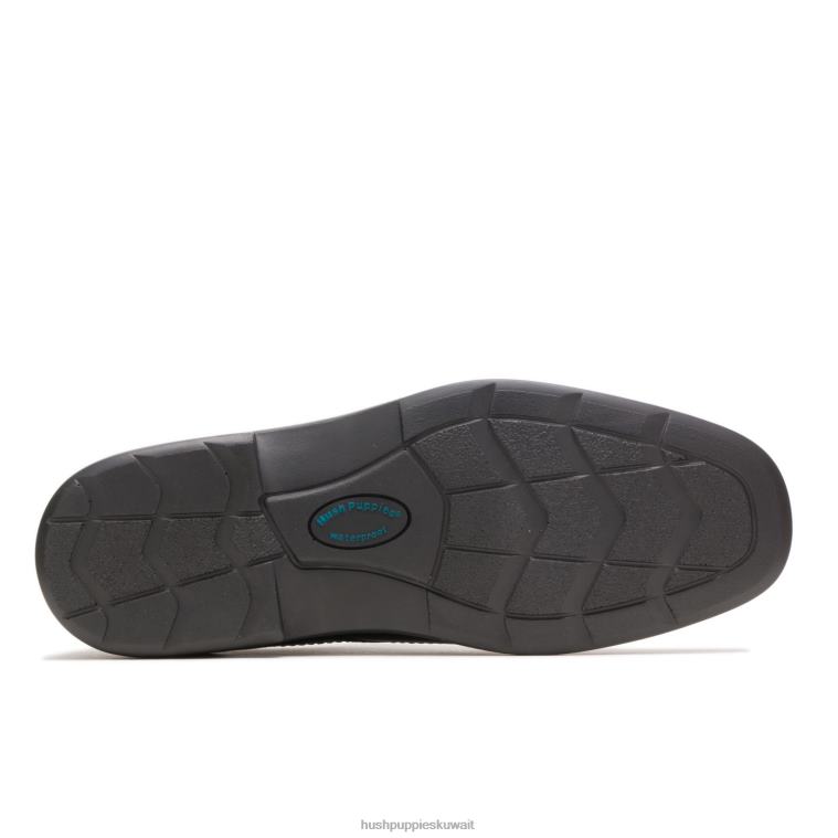 كو Hush Puppies رجال يغامر جلد أسود أكسفورد HZ8X4304