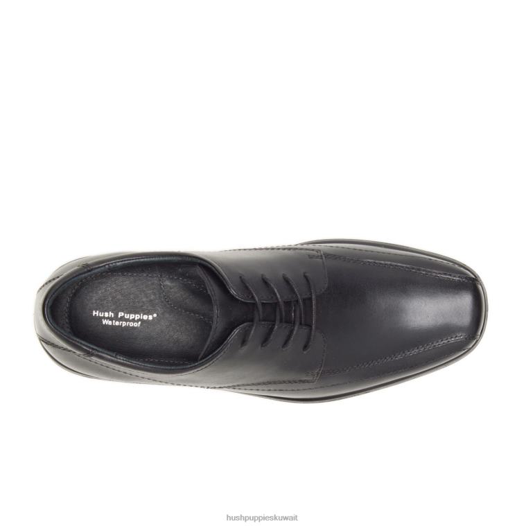 كو Hush Puppies رجال يغامر جلد أسود أكسفورد HZ8X4304