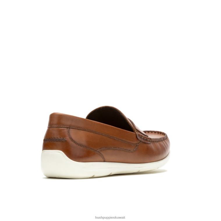 كو Hush Puppies رجال جوليان لوفر جلد كونياك الكسول HZ8X4305