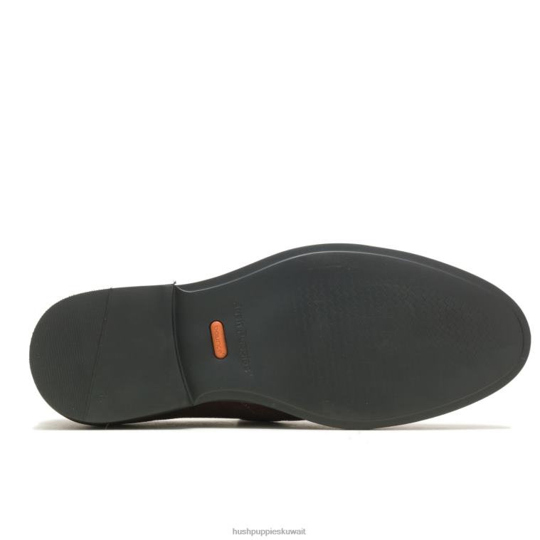كو Hush Puppies رجال إيرل لوفر جلد الغزال البني الداكن الكسول HZ8X4307