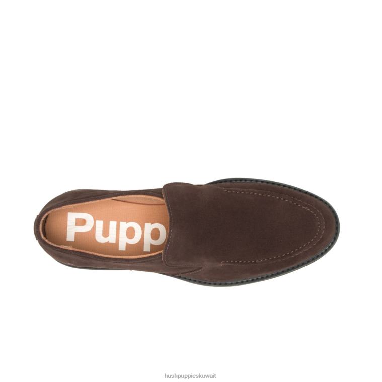 كو Hush Puppies رجال إيرل لوفر جلد الغزال البني الداكن الكسول HZ8X4307