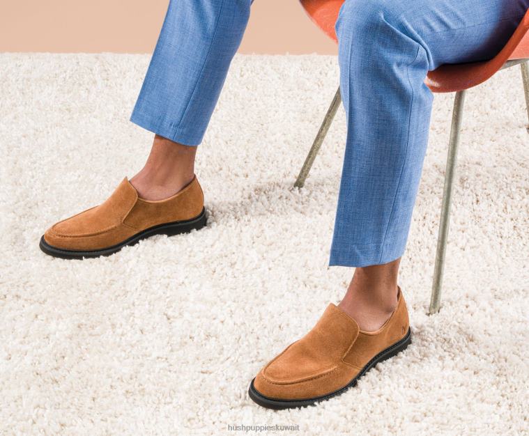 كو Hush Puppies رجال إيرل لوفر سويدي الكستناء الداكن الكسول HZ8X4308