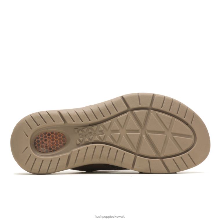 كو Hush Puppies رجال تفعيل صندل منزلق جلد بني غامق صندل HZ8X4317