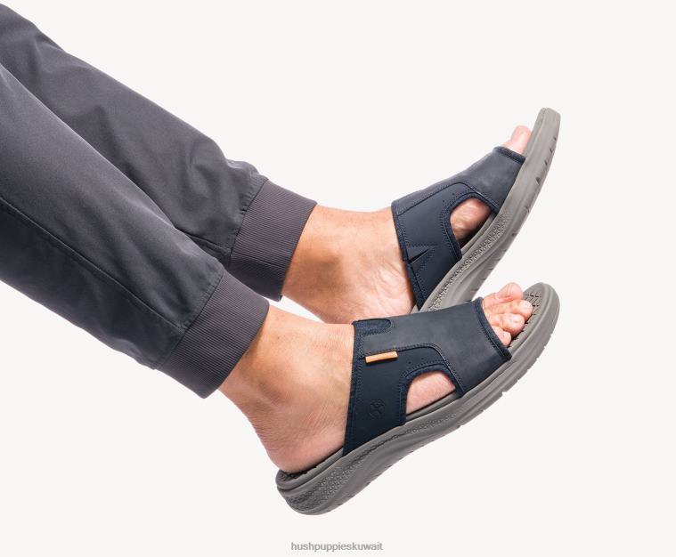 كو Hush Puppies رجال تفعيل صندل منزلق جلد بني غامق صندل HZ8X4317