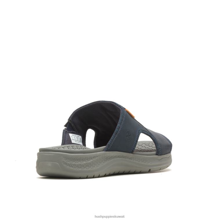 كو Hush Puppies رجال تفعيل صندل منزلق جلد أزرق داكن صندل HZ8X4318