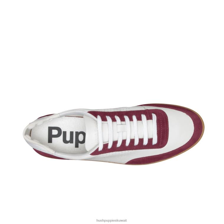 كو Hush Puppies رجال حذاء تشارلي كورت جلد الغزال الأبيض المارون حذاء رياضة HZ8X4326