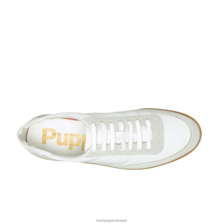 كو Hush Puppies رجال حذاء تشارلي كورت أبيض من جلد الغزال الرمادي حذاء رياضة HZ8X4329