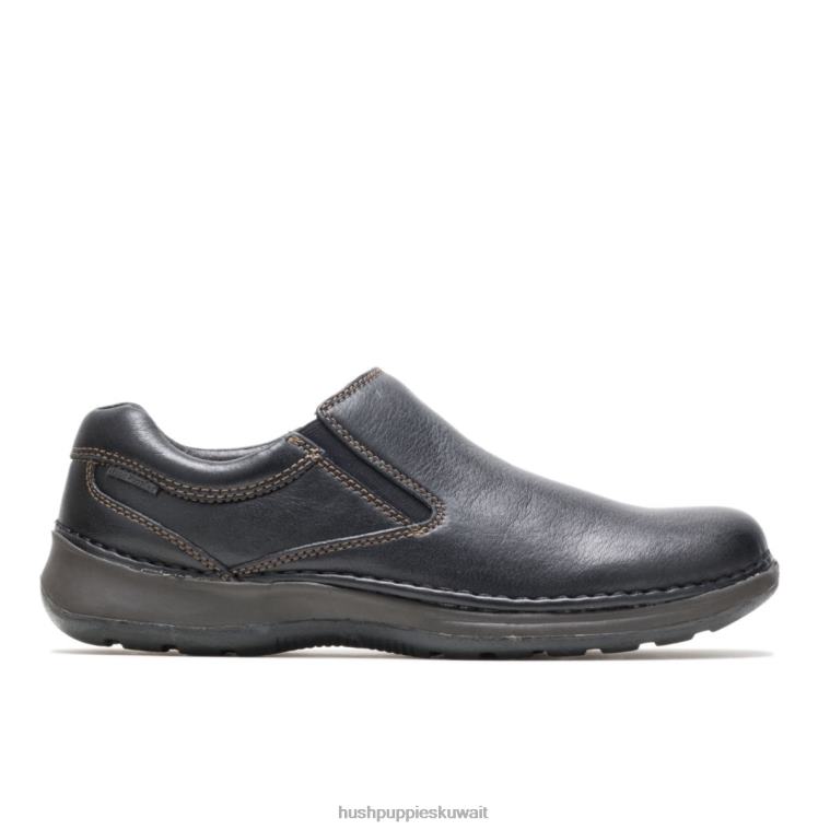 كو Hush Puppies رجال القمر الثاني جلد أسود الكسول HZ8X4348