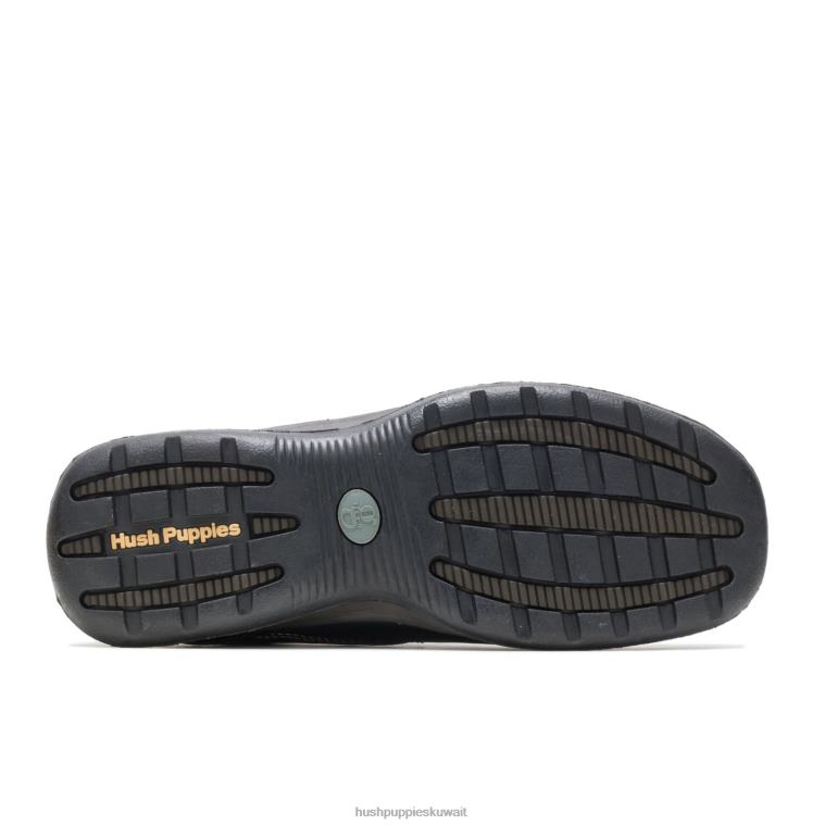 كو Hush Puppies رجال القمر الثاني جلد أسود الكسول HZ8X4348