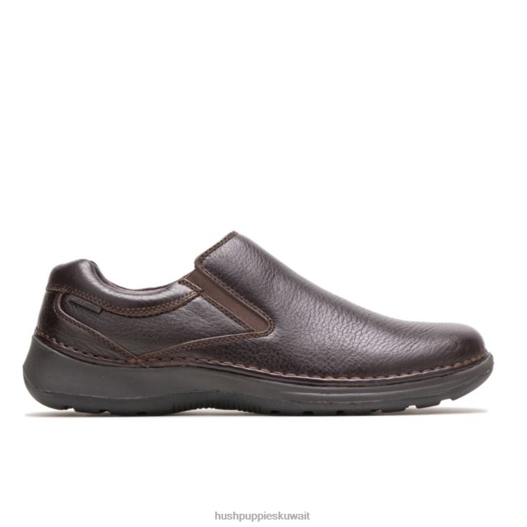 كو Hush Puppies رجال القمر الثاني جلد بني غامق الكسول HZ8X4349