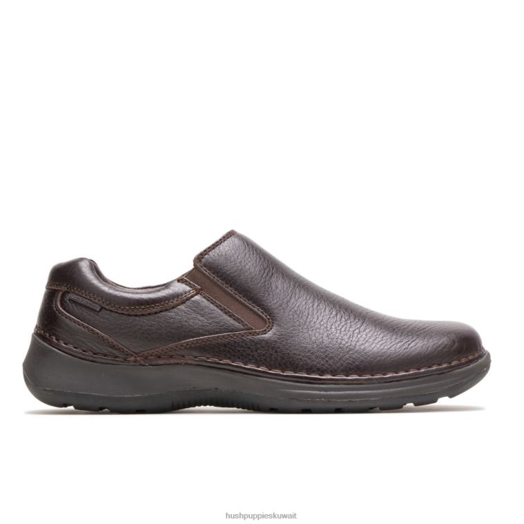 كو Hush Puppies رجال القمر الثاني جلد بني غامق الكسول HZ8X4349