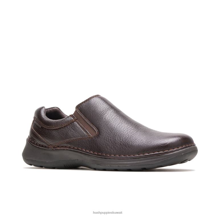 كو Hush Puppies رجال القمر الثاني جلد بني غامق الكسول HZ8X4349
