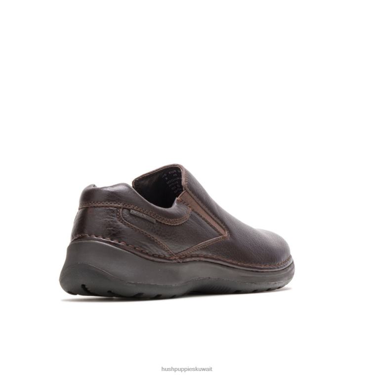 كو Hush Puppies رجال القمر الثاني جلد بني غامق الكسول HZ8X4349