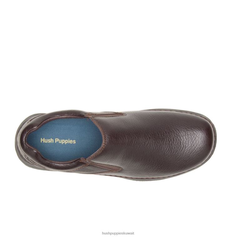 كو Hush Puppies رجال القمر الثاني جلد بني غامق الكسول HZ8X4349