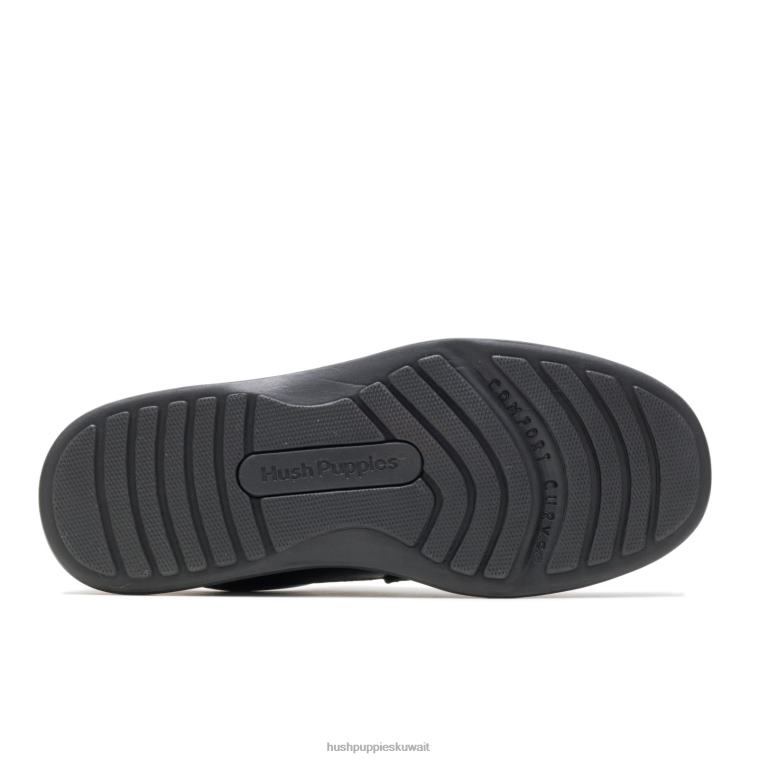 كو Hush Puppies رجال جوس جلد أسود أحذية المشي HZ8X4359