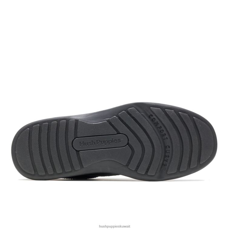 كو Hush Puppies رجال غلين جلد أسود أحذية المشي HZ8X4361