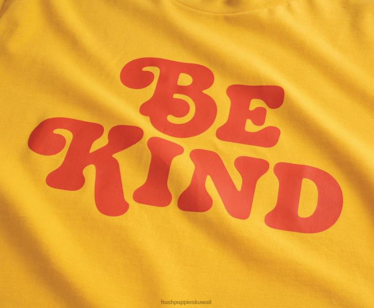 كو Hush Puppies رجال كن نوع المحملة الرسم الصيف الأصفر قمصان HZ8X4363