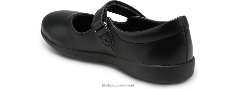 كو Hush Puppies بنت طفل كبير ليكسي ماري جين جلد أسود أحذية HZ8X4370
