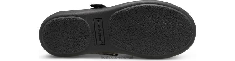 كو Hush Puppies بنت طفل كبير ليكسي ماري جين جلد أسود أحذية HZ8X4370