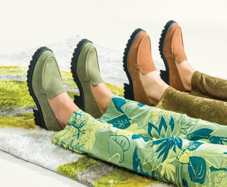 كو Hush Puppies نحيف لوسي متعطل سويدي الكستناء الداكن الكسول HZ8X442