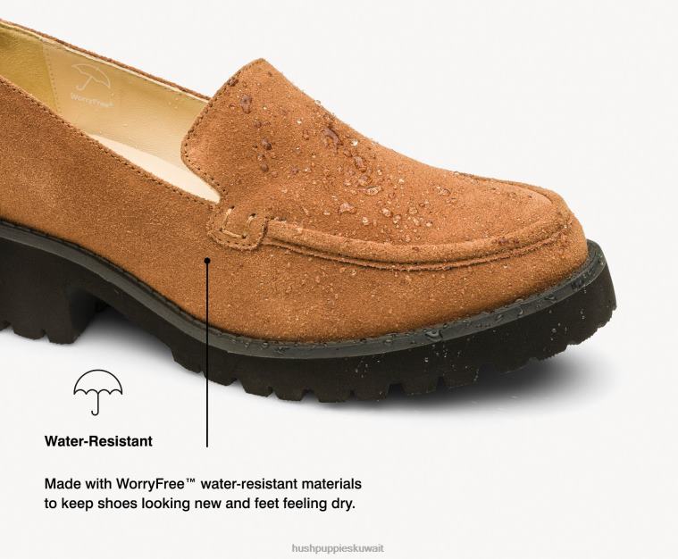 كو Hush Puppies نحيف لوسي متعطل سويدي الكستناء الداكن الكسول HZ8X442