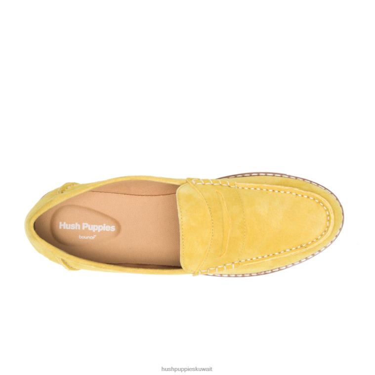 كو Hush Puppies نحيف النمنمة متعطل كاري الليمون من جلد الغزال الكسول HZ8X444