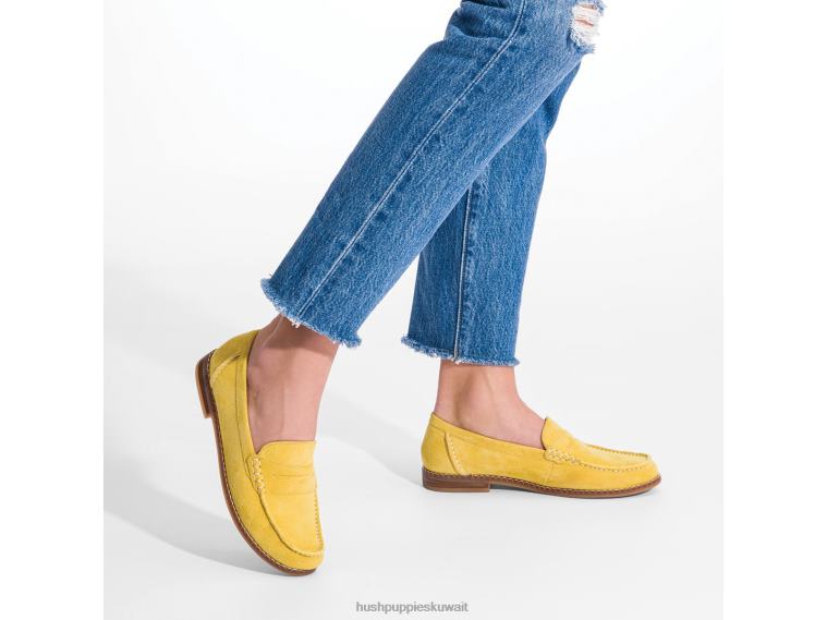 كو Hush Puppies نحيف النمنمة متعطل كاري الليمون من جلد الغزال الكسول HZ8X444