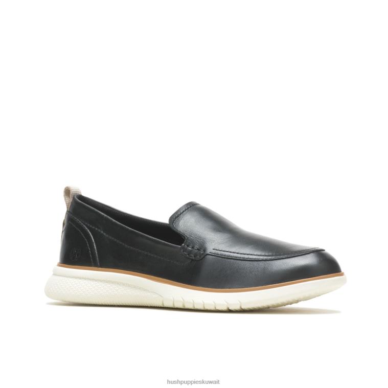 كو Hush Puppies نحيف تقدم متعطل جلد أسود جريء الكسول HZ8X445
