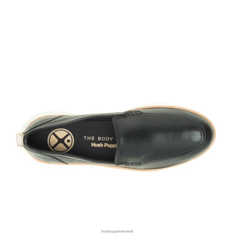 كو Hush Puppies نحيف تقدم متعطل جلد أسود جريء الكسول HZ8X445