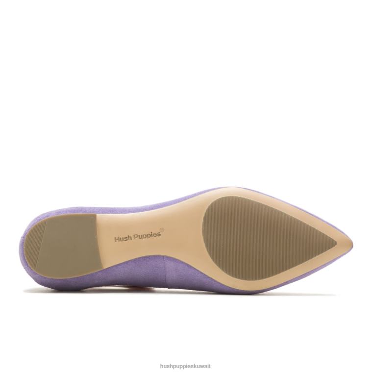 كو Hush Puppies نحيف بندق مسطح حلوى من جلد الغزال الأرجواني أحذية مسطحة HZ8X451