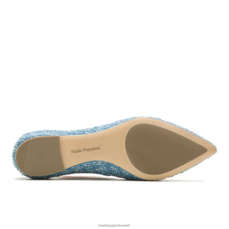 كو Hush Puppies نحيف بندق مسطح نسيج الدنيم أحذية مسطحة HZ8X454