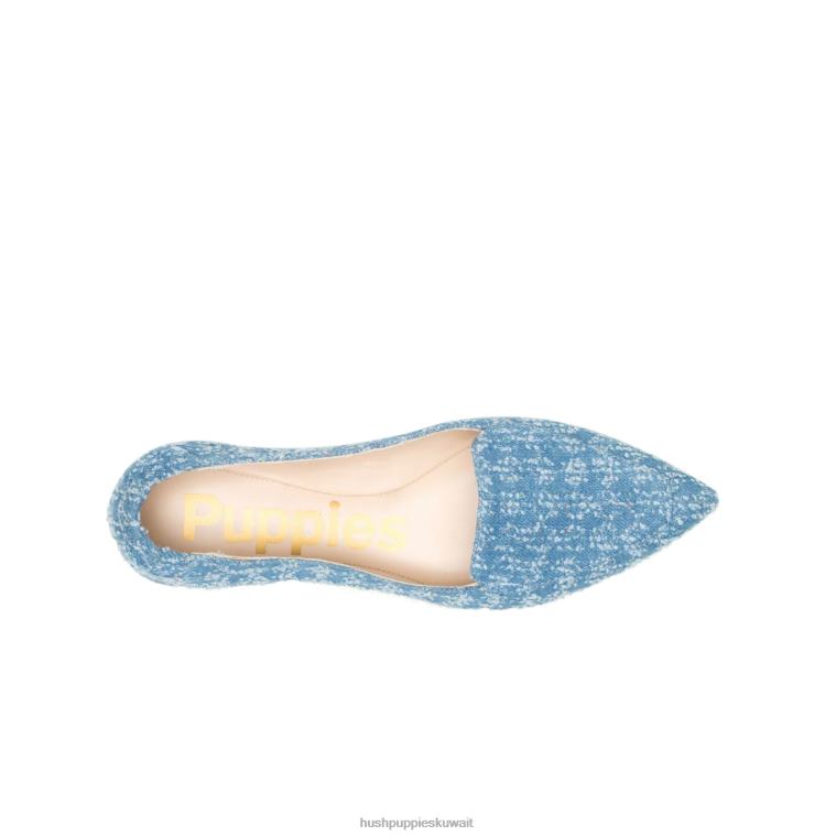 كو Hush Puppies نحيف بندق مسطح نسيج الدنيم أحذية مسطحة HZ8X454