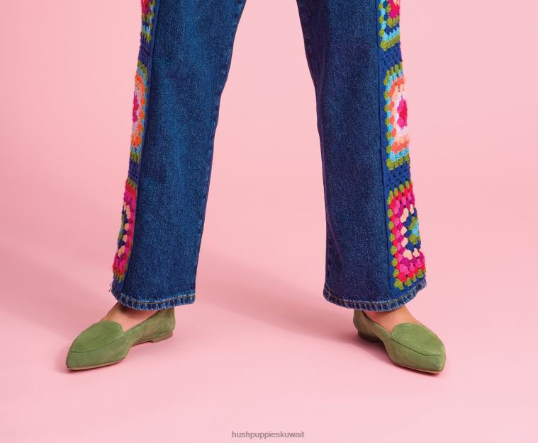 كو Hush Puppies نحيف بندق مسطح لينة الجلد المدبوغ أحذية مسطحة HZ8X458