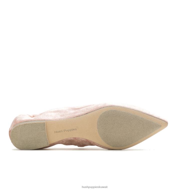 كو Hush Puppies نحيف بندق مسطح المخملية أحمر الخدود المرجانية أحذية مسطحة HZ8X459