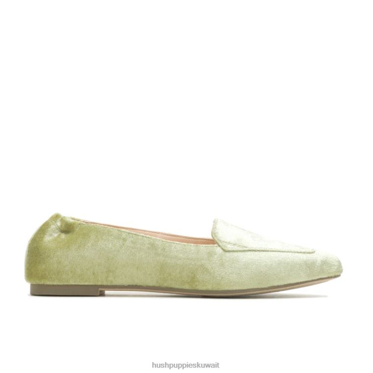 كو Hush Puppies نحيف بندق مسطح المخمل الأخضر الطحلب أحذية مسطحة HZ8X460