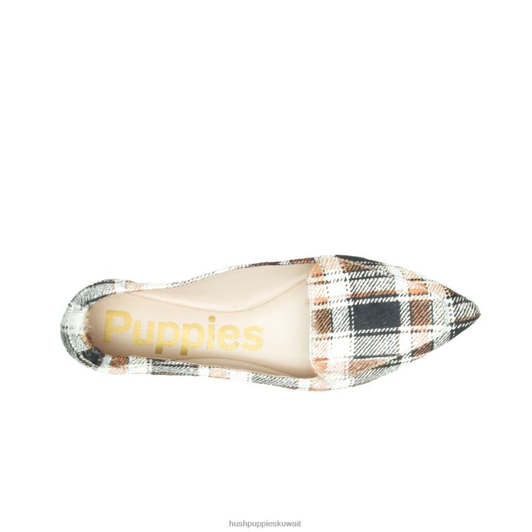 كو Hush Puppies نحيف بندق مسطح الرجعية منقوشة أحذية مسطحة HZ8X461