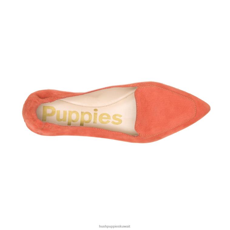 كو Hush Puppies نحيف بندق مسطح الزنجبيل سويدي التوابل أحذية مسطحة HZ8X462