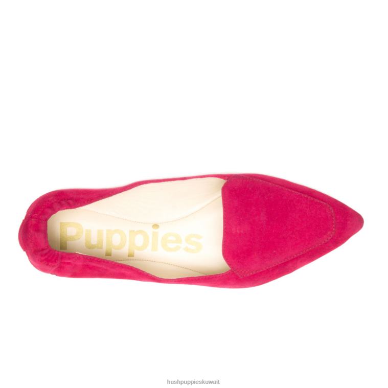 كو Hush Puppies نحيف بندق مسطح جلد الغزال الأرجواني الداكن أحذية مسطحة HZ8X465