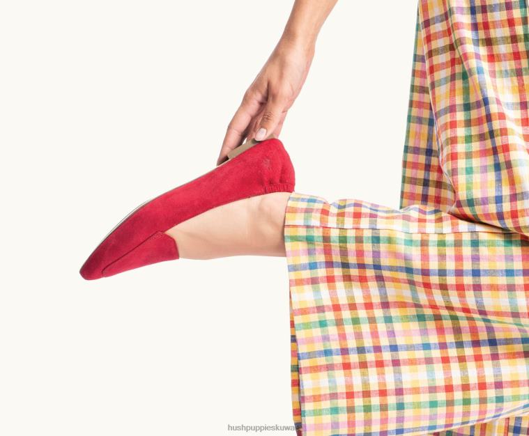 كو Hush Puppies نحيف بندق مسطح جلد الغزال الأرجواني الداكن أحذية مسطحة HZ8X465