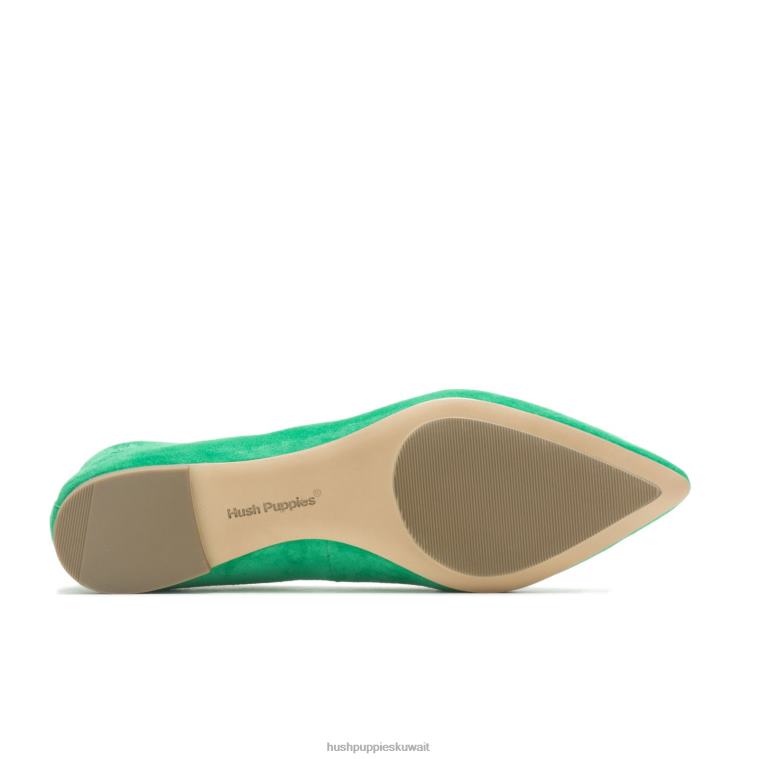 كو Hush Puppies نحيف بندق مسطح اليشم من جلد الغزال الأخضر أحذية مسطحة HZ8X471