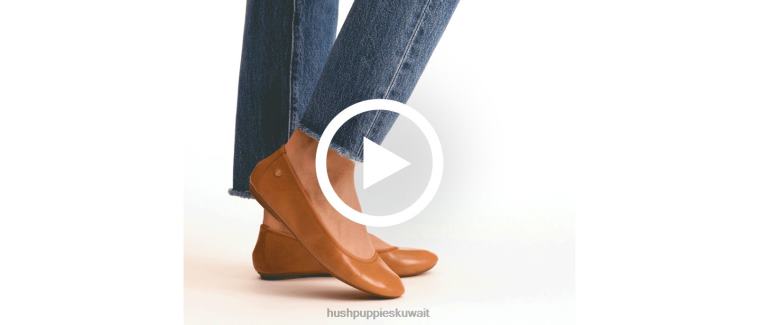 كو Hush Puppies نحيف شقة باليه عفيفة شعر عجل الحمار الوحشي شقة الباليه HZ8X485