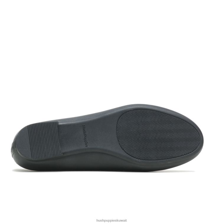 كو Hush Puppies نحيف برايت الملوثات العضوية الثابتة أسود أحذية مسطحة HZ8X486