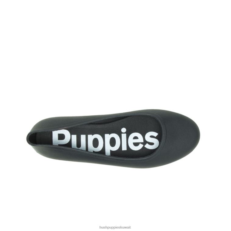 كو Hush Puppies نحيف برايت الملوثات العضوية الثابتة أسود أحذية مسطحة HZ8X486