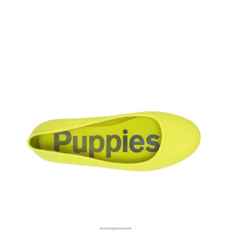 كو Hush Puppies نحيف برايت الملوثات العضوية الثابتة أصفر كهربائي أحذية مسطحة HZ8X488