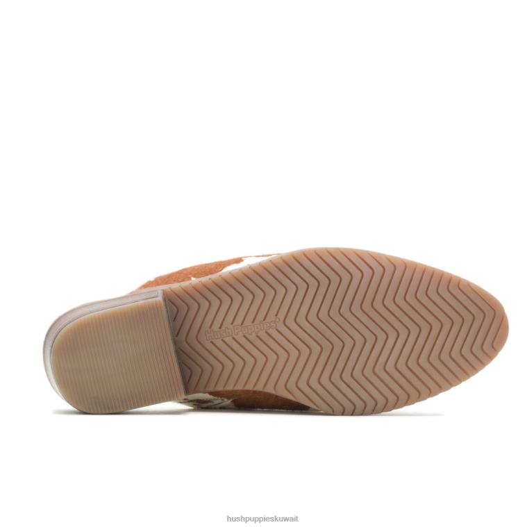 كو Hush Puppies نحيف بغل سيينا جلد البقر المطبوع كعوب HZ8X492