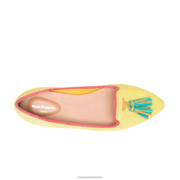 كو Hush Puppies نحيف زلة شرابة سادي الشمس من جلد الغزال الأصفر انزلق HZ8X499