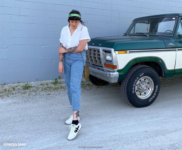 كو Hush Puppies نحيف حذاء رياضة Seventy8 جلد الغزال الأبيض حذاء رياضة HZ8X4118