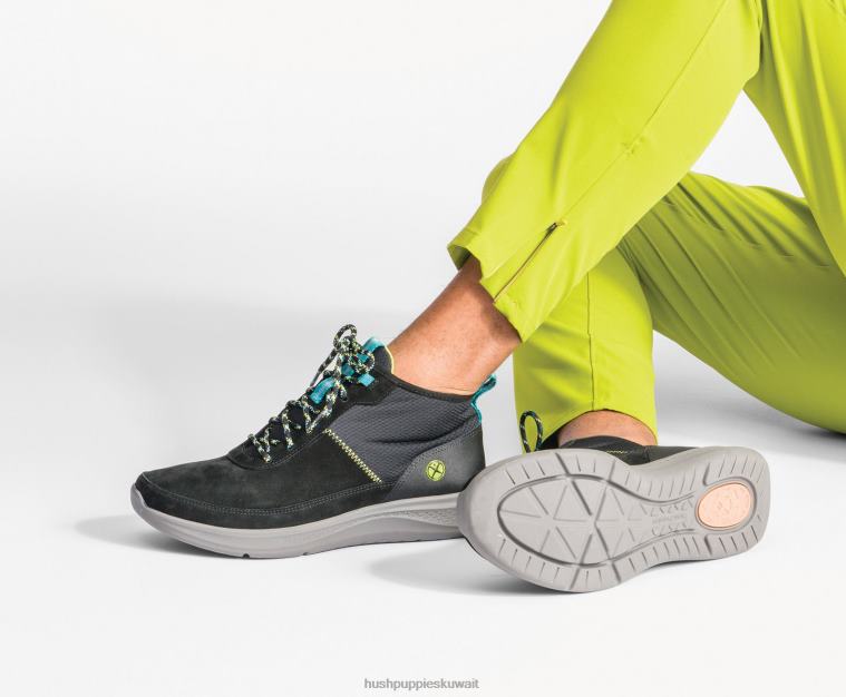 كو Hush Puppies رجال رفع chukka nubuck أسود جريء حذاء رياضة HZ8X4341