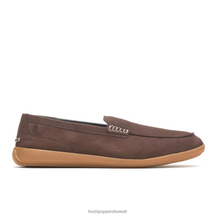 كو Hush Puppies رجال فينلي متعطل nubuck بني غامق الكسول HZ8X4310